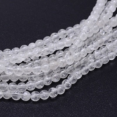 Natural Quartz Crystal Round Beads Strands G-J303-01-8mm-1