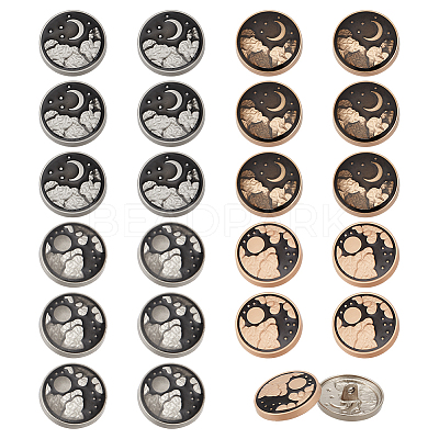 40 Styles 4 Styles Alloy Enamel Buttons FIND-NB0005-79B-1