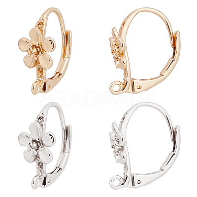 24Pcs 2 Colors Brass Leverback Earring Findings KK-BBC0004-28-1