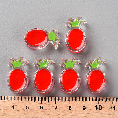 Transparent Enamel Acrylic Beads TACR-S155-002F-1