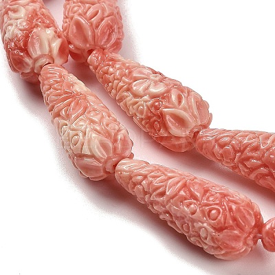 Synthetic Shell Carved Beads Strands SHEL-H007-03A-01-1