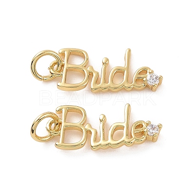 Rack Plating Brass Micro Pave Cubic Zirconia Pendants KK-C008-12G-1