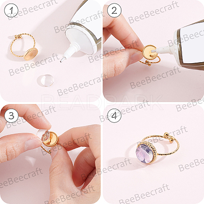 8Pcs 304 Stainless Steel Open Cuff Ring Component STAS-BBC0010-40G-1
