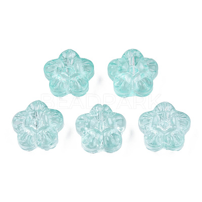 Transparent Spray Painted Glass Beads GLAA-N035-029-C01-1