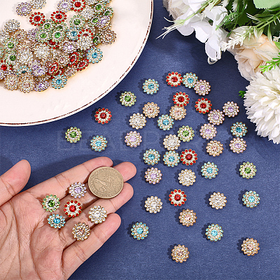 120Pcs 6 Colors Alloy Rhinestone Snap Buttons DIY-CY0002-30-1