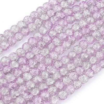 Crackle Glass Beads Strands X-CCG-Q002-8mm-02-1