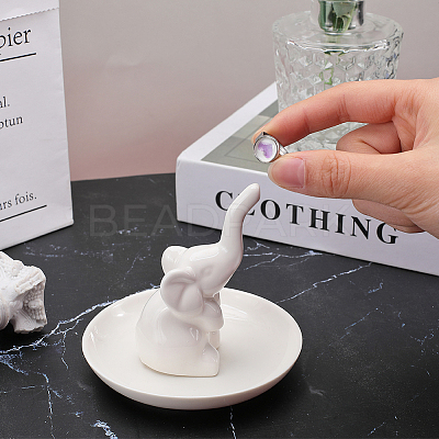 1Pc Elephant Shape Porcelain Jewelry Plate DJEW-SC0001-09-1