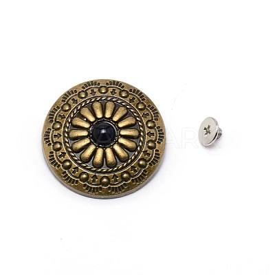 1-Hole Alloy & Turquoise Decorative Rivets PALLOY-WH0092-09J-AB-1