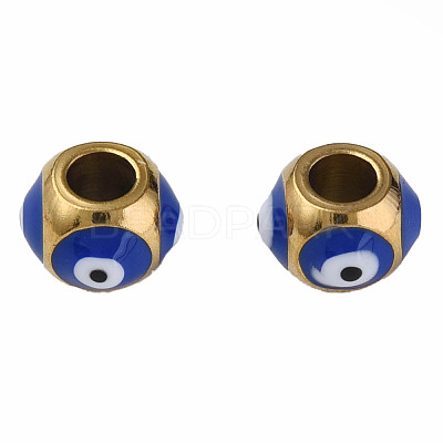 201 Stainless Steel Enamel Beads STAS-N087-59-03G-1