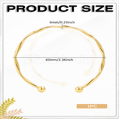1Pc Alloy Open Cuff Bangles BJEW-LP0004-09G-1