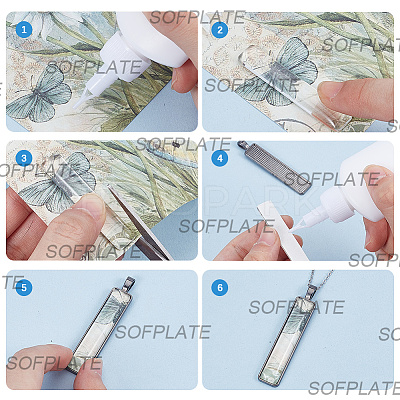 DIY Blank Dome Rectangle Pendant Kits DIY-SP0001-97-1