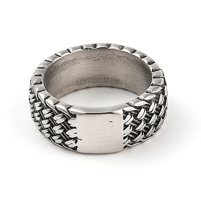 Steampunk Style 304 Stainless Steel Wide Band Rings RJEW-R316-01AS-B-1