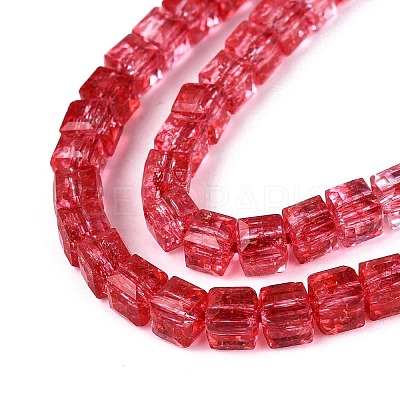 Crackle Transparent Glass Beads Strands GLAA-N062-4mm-13-1