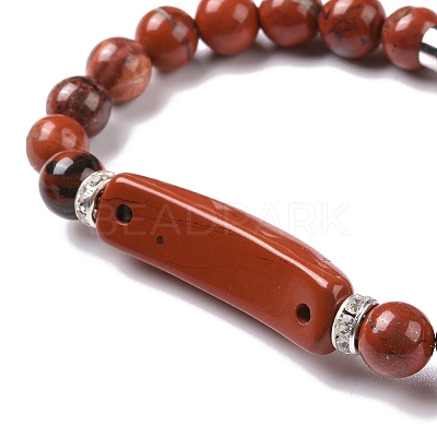 Natural Jasper Beads Charm Bracelets BJEW-K164-B04-1