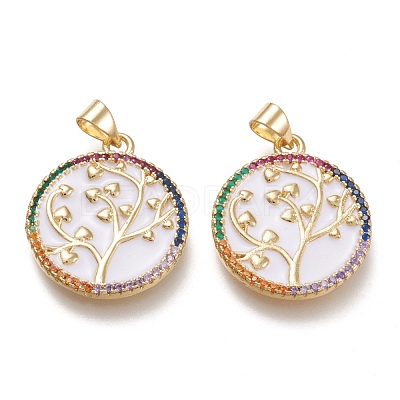 Brass Micro Pave Cubic Zirconia Pendants ZIRC-F116-03B-G-1