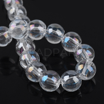 Electroplate Glass Beads Strands EGLA-Q062-8mm-A09-1