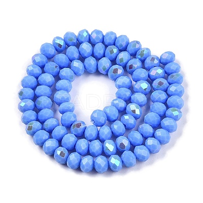 Electroplate Opaque Solid Color Glass Beads Strands EGLA-A044-P6mm-L17-1