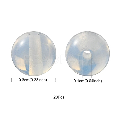 20Pcs Opalite Round Beads G-YW0001-27B-1