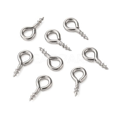 Non-Tarnish 304 Stainless Steel Screw Eye Pin Peg Bails X-STAS-K171-52P-8x4mm-1