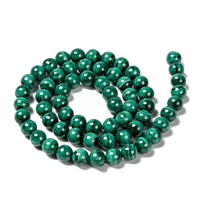 Natural Malachite Beads Strands G-O166-07A-6mm-1