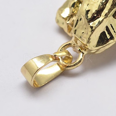 Natural Amethyst Nuggets Golden Plated Pendants G-P077-36-1