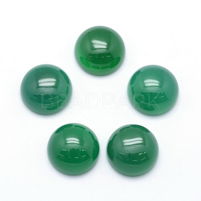 Natural Dyed & Heated Green Onyx Agate Cabochons X-G-P393-R42-12mm-1