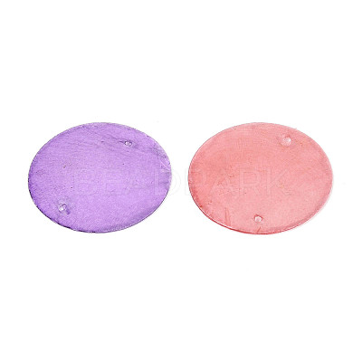 Spray Painted Natural Capiz Shell Disc Links Connector Charms SSHEL-T017-32M-1