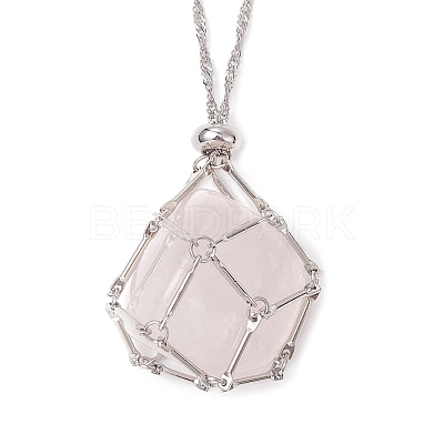304 Stainless Steel Macrame Pouch Empty Stone Holder Necklace Making NJEW-JN05238-02-1