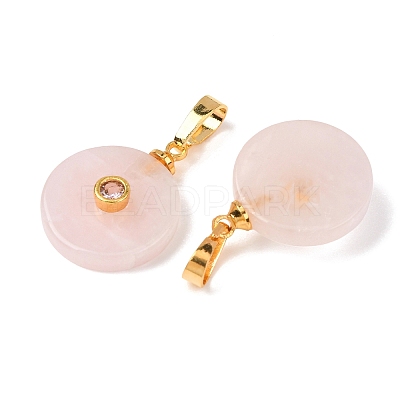 Natural Rose Quartz Pendants G-P628-03G-08-1