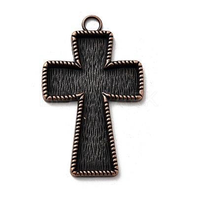 Tibetan Style Pendant Cabochon Enamel Settings TIBEP-4479-R-LF-1