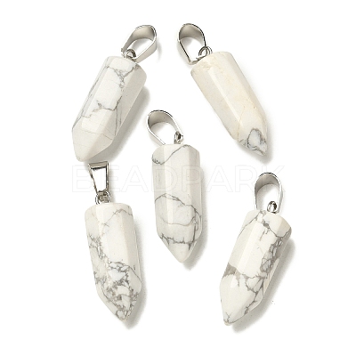 Natural Howlite Pendants G-Z067-07P-07-1