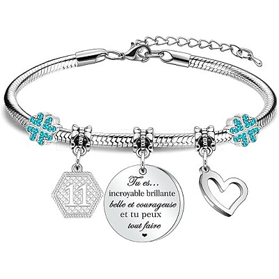 Birthday 201 Stainless Steel Charm Bracelets FS-WGBAA71-12-1