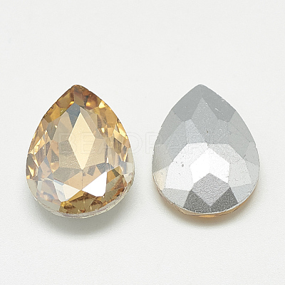 Pointed Back Glass Rhinestone Cabochons RGLA-T081-10x14mm-06-1