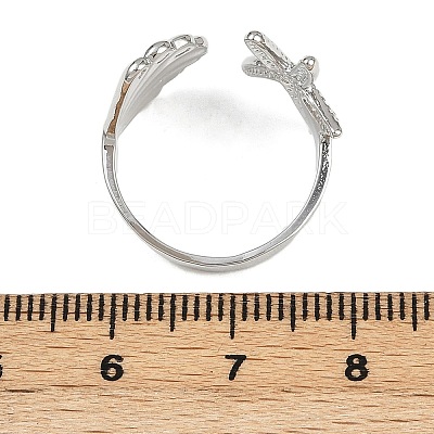 Brass Adjustable Cuff Rings for Women RJEW-B132-02B-P-1