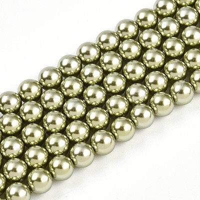 Baking Paint Pearlized Glass Pearl Bead Strands HY-N002-5mm-A07-1