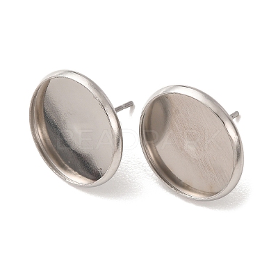 201 Stainless Steel Stud Earring Settings SA-CBAB174-01P-C-1