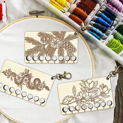  8-Position Wood Embroidery Thread Storage Trays TOOL-WH0056-029-1