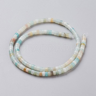 Natural Flower Amazonite Beads Strands G-F631-A34-1