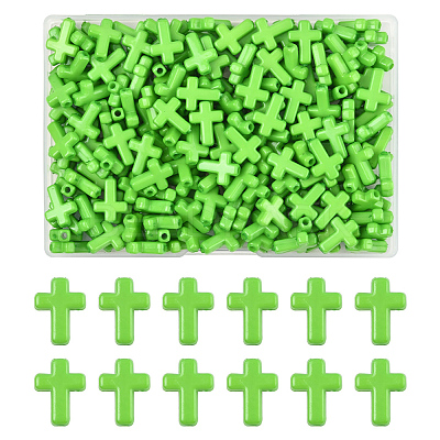 200Pcs Opaque Acrylic Beads SACR-FS0001-39C-1