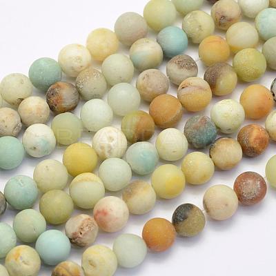 Natural Flower Amazonite Beads Strands G-G697-F05-6mm-1