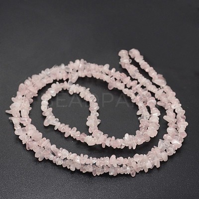 Chips Natural Rose Quartz Beads Strands X-G-N0164-39-1