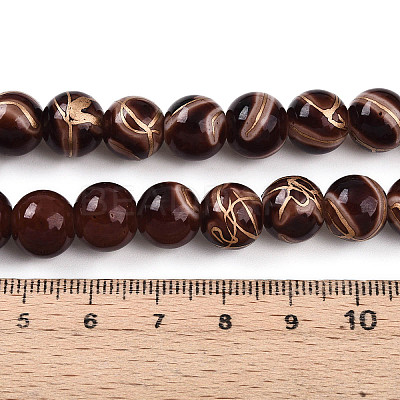 Baking Paint Glass Beads X1-DGLA-N010-10mm-08-1