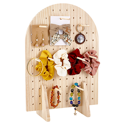 Arch Shaped Wooden Jewelry Display Stands ODIS-WH0331-09-1