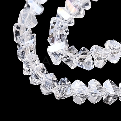 Electroplate Transparent Glass Beads Strands EGLA-Q139-01A-A01-1
