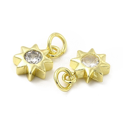Brass Micro Pave Cubic Zirconia Charms KK-E068-VB238-1