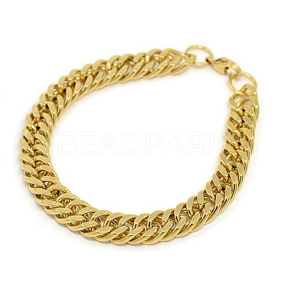 Fashionable 304 Stainless Steel Cuban Link Chain Bracelets STAS-A028-B064-1