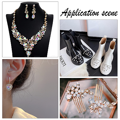 94Pcs 6 Style Pointed Back Glass Rhinestone Cabochons DIY-FG0003-64-1