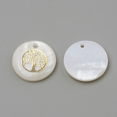 Freshwater Shell Pendants SHEL-Q010-011G-1