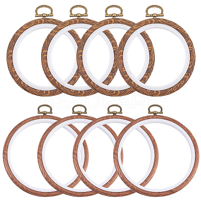 8Pcs 2 Styles Plastic Cross Stitch Embroidery Hoops DIY-CP0012-37-1
