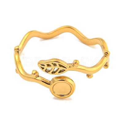 Ion Plating(IP) 304 Stainless Steel Cuff Finger Ring Components STAS-P365-28G-1